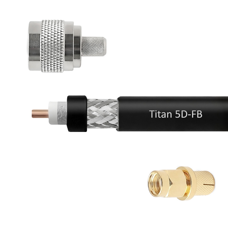 Кабельная сборка 5D/FB (N-male - SMA-male) (Titan, черный) 5 м