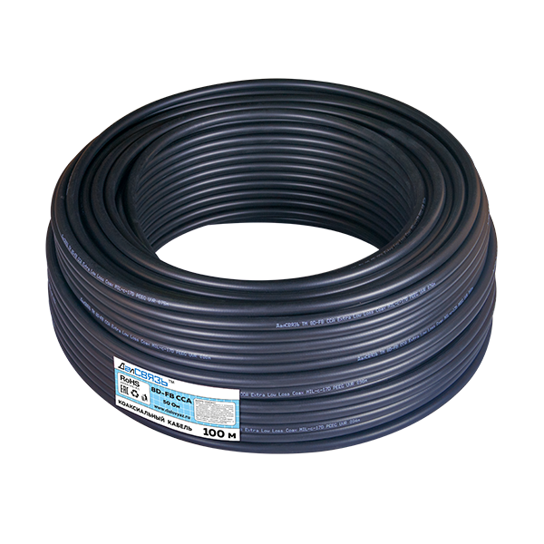 Кабель коаксиальный 8D-FB CCA PVC (черный)