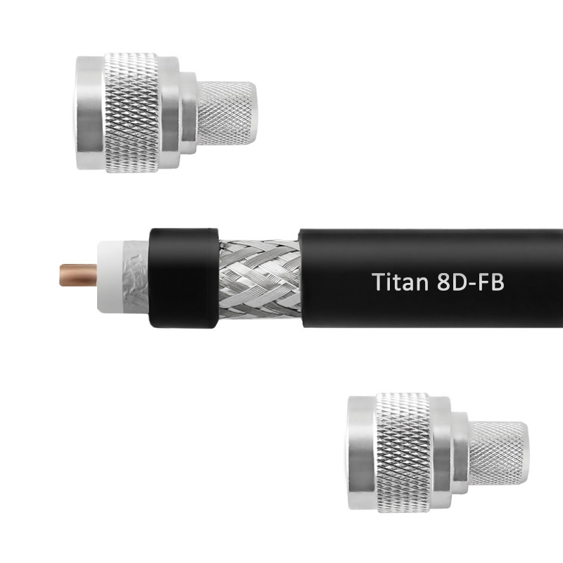 Кабельная сборка 8D/FB (N-male - N-male) (Titan, черный) 10 м