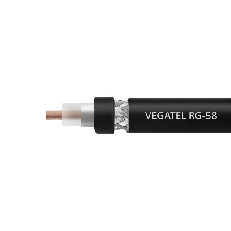 Кабель RG-58 A/U Cu VEGATEL 50 Ом коаксиальный PE
