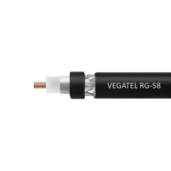 Кабель RG-58 A/U VEGATEL 50 Ом коаксиальный PVC