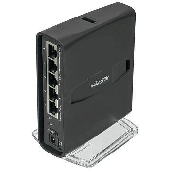 Wi-Fi роутер MIKROTIK hAP ac lite TC,  Wi-Fi 5,  AC750,  2.4/5ГГц, 4 LAN,  1xUSB, черный [rb952ui-5ac2nd-tc]