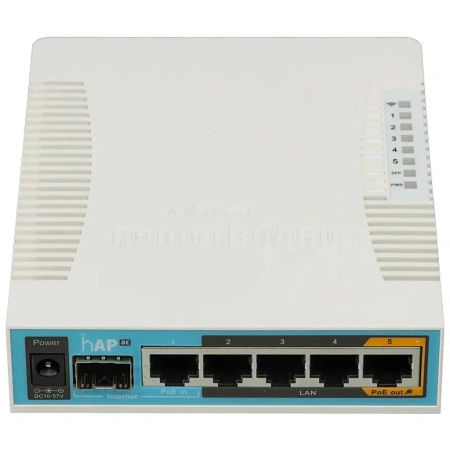 Wi-Fi роутер MIKROTIK hAP ac,  Wi-Fi 5,  AC1750,  2.4/5ГГц, 4 LAN,  1xUSB, 1xSFP, белый [rb962uigs-5hact2hnt]