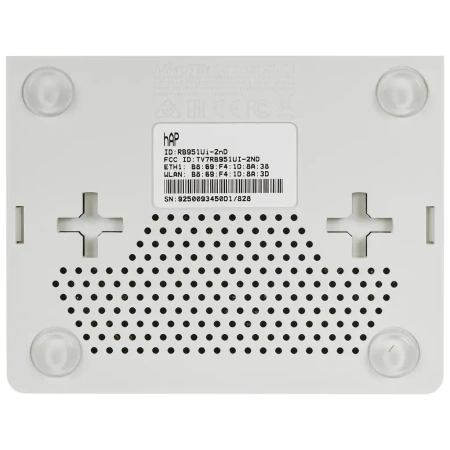 Wi-Fi роутер MIKROTIK hAP,  Wi-Fi 4,  N300,  2.4ГГц, 4 LAN,  1xUSB, белый [rb951ui-2nd]