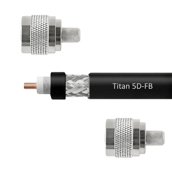 Кабельная сборка 5D/FB (N-male - N-male) (Titan, черный) 5 м