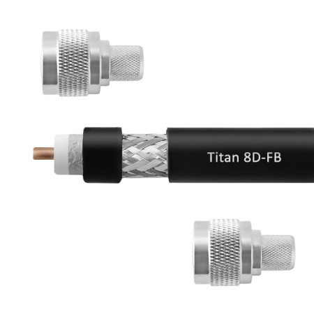 Кабельная сборка 8D/FB (N-male - N-male) (Titan, черный) 10 м