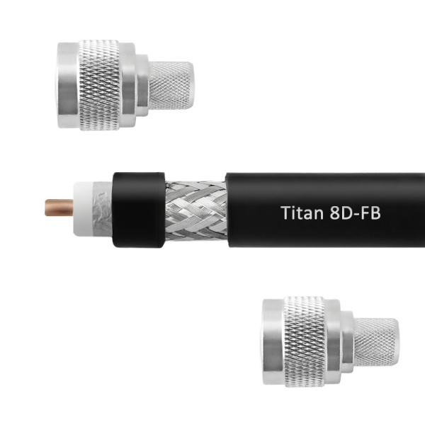 Кабельная сборка 8D/FB (N-male - N-male) (Titan, черный) 10 м