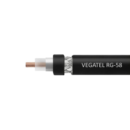 Кабель RG-58 A/U Cu VEGATEL 50 Ом коаксиальный PE