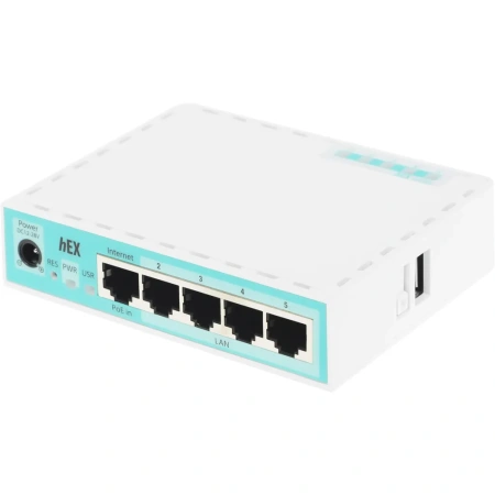 Маршрутизатор MIKROTIK hEX refresh,  4 LAN,  1xUSB, белый [e50ug]