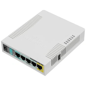 Wi-Fi роутер MIKROTIK RB951UI-2HND,  Wi-Fi 4,  N300,  2.4ГГц, 5 LAN,  1xUSB, белый